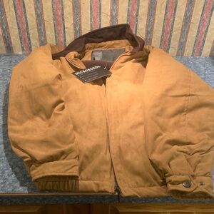Men's microsuede Tan Jacket weathertech report size Large NWT